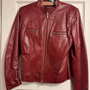 Burgundy Leather Vintage Jacket Rock n blue